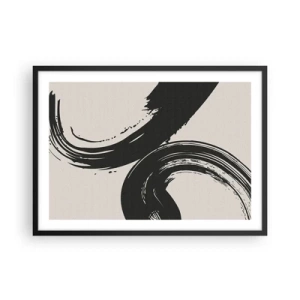 Poster în ramă neagră - Tare și circular - 70x50 cm