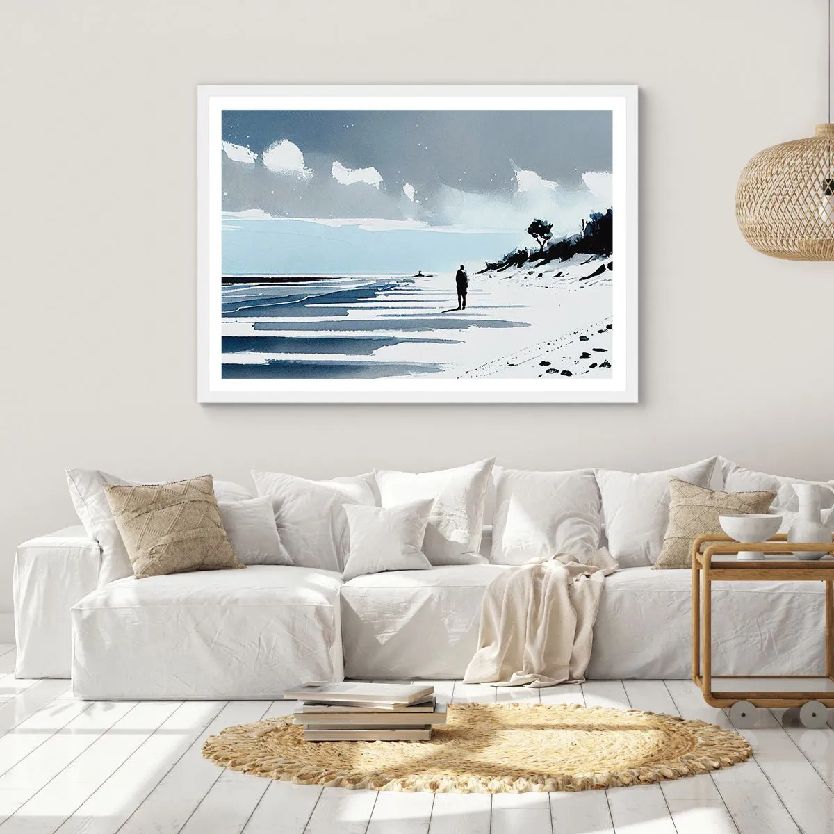 Poster în ramă albă - Singuratic - 50x40 cm