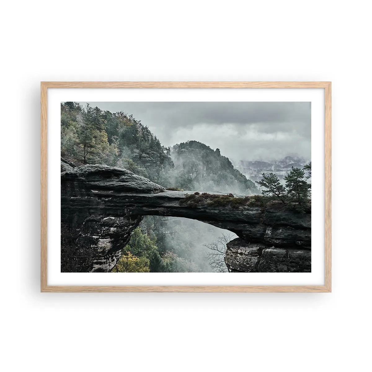 Poster în ramă de stejar deschis - Aventura este pe cale să înceapă - 70x50 cm