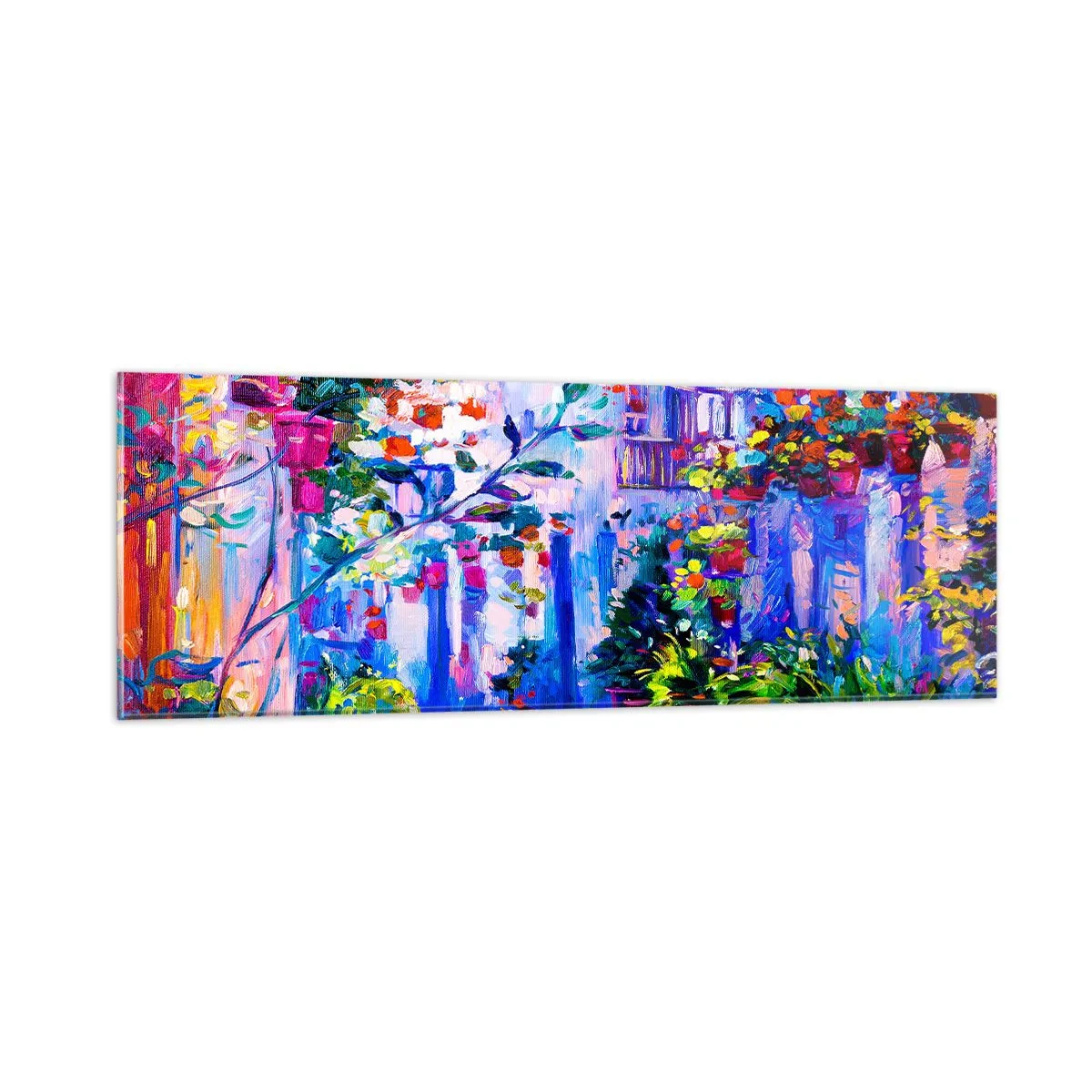 Tablou pe sticlă - Impresie - străduță italiană - 90x30 cm