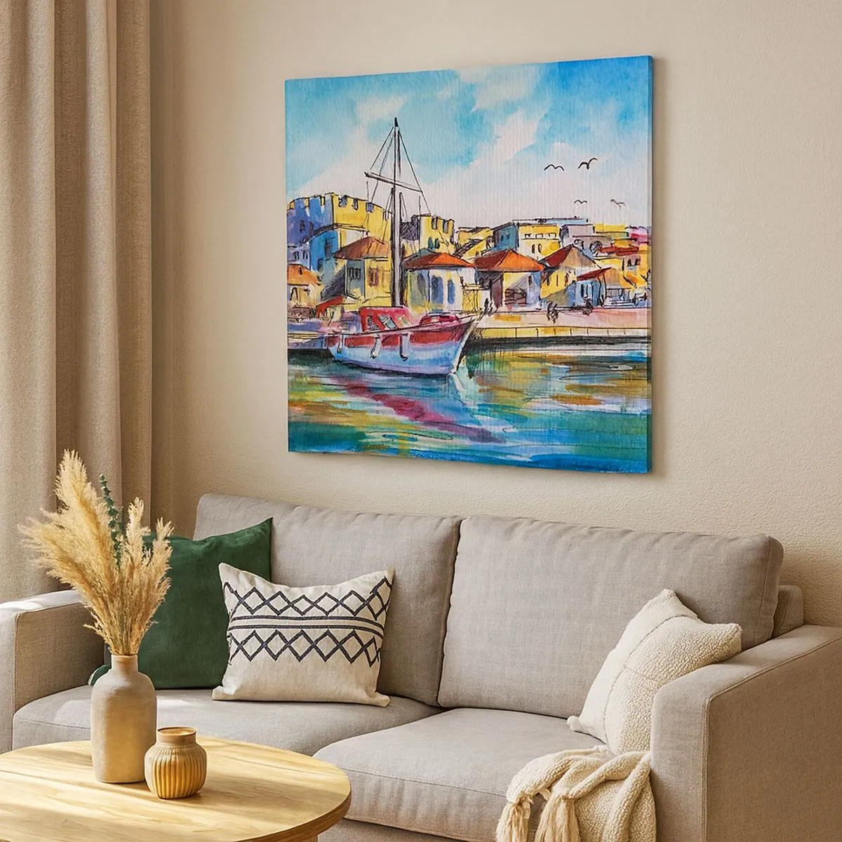 Tablou pe pânză - Curcubeu după-amiază - 30x30 cm