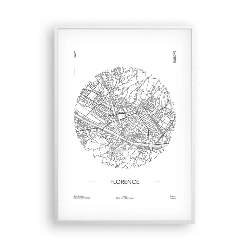 Poster în ramă albă - Anatomia Florenței - 70x100 cm