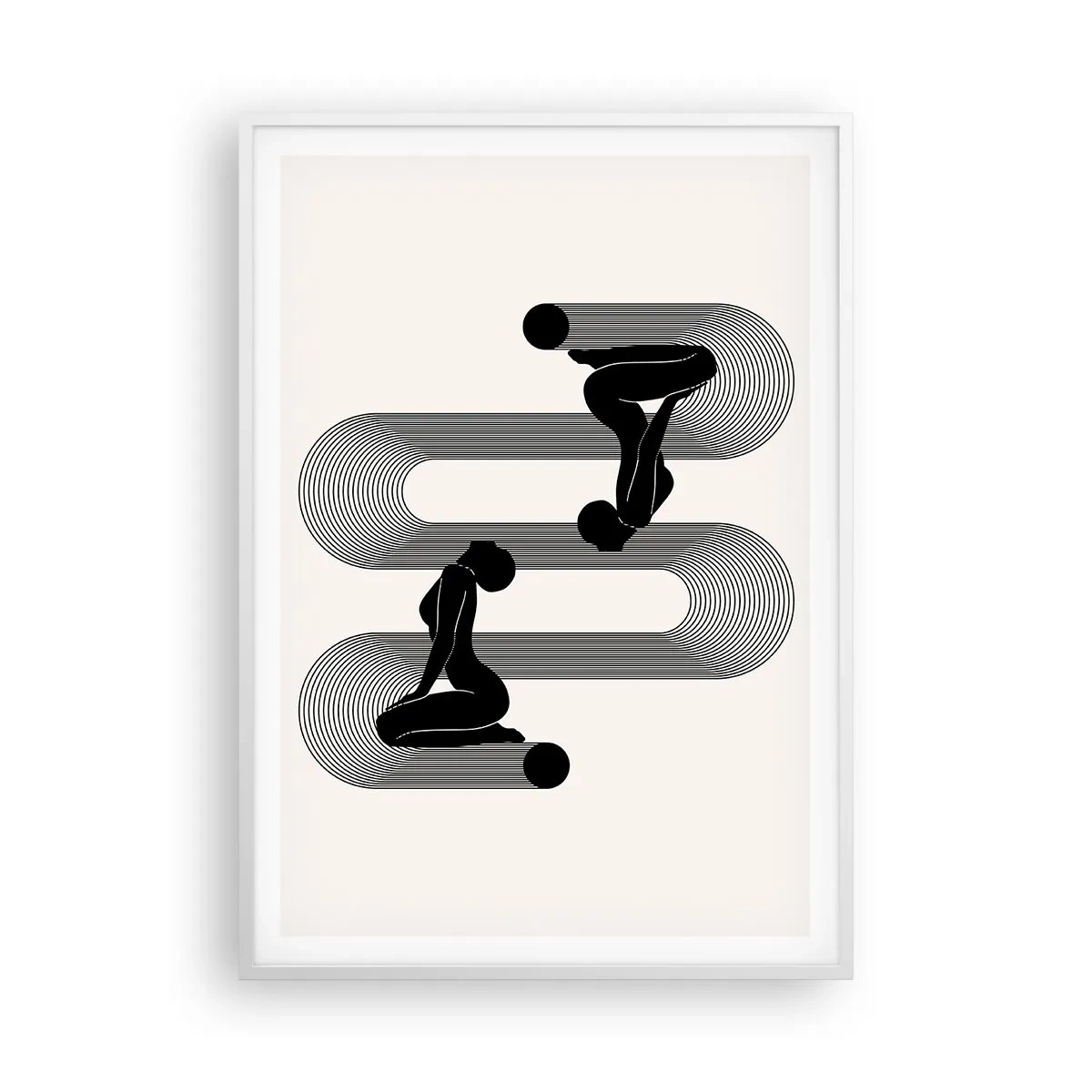 Poster în ramă albă - Simetrie senzuală - 70x100 cm