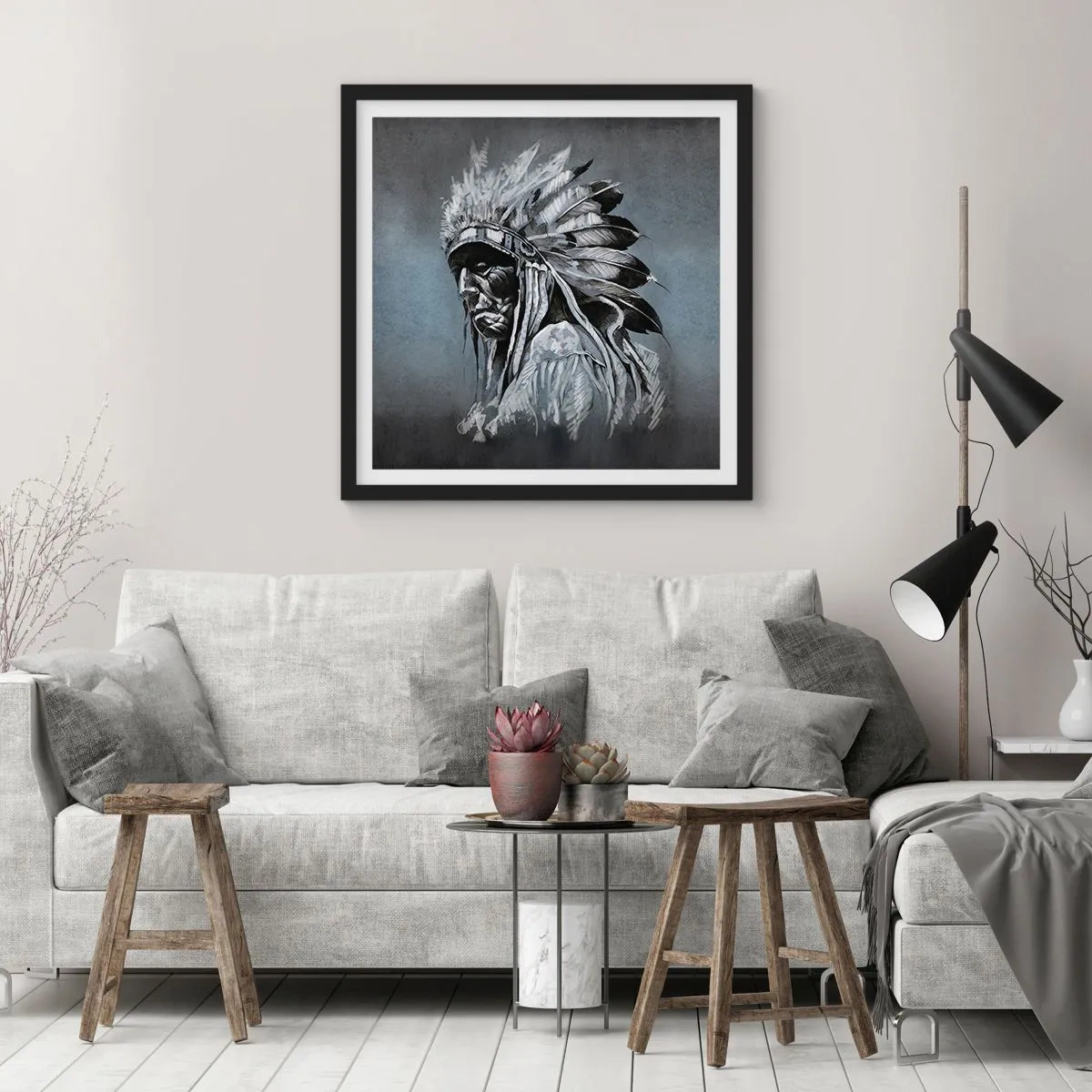 Poster în ramă neagră - Înapoi la rădăcini - 50x50 cm