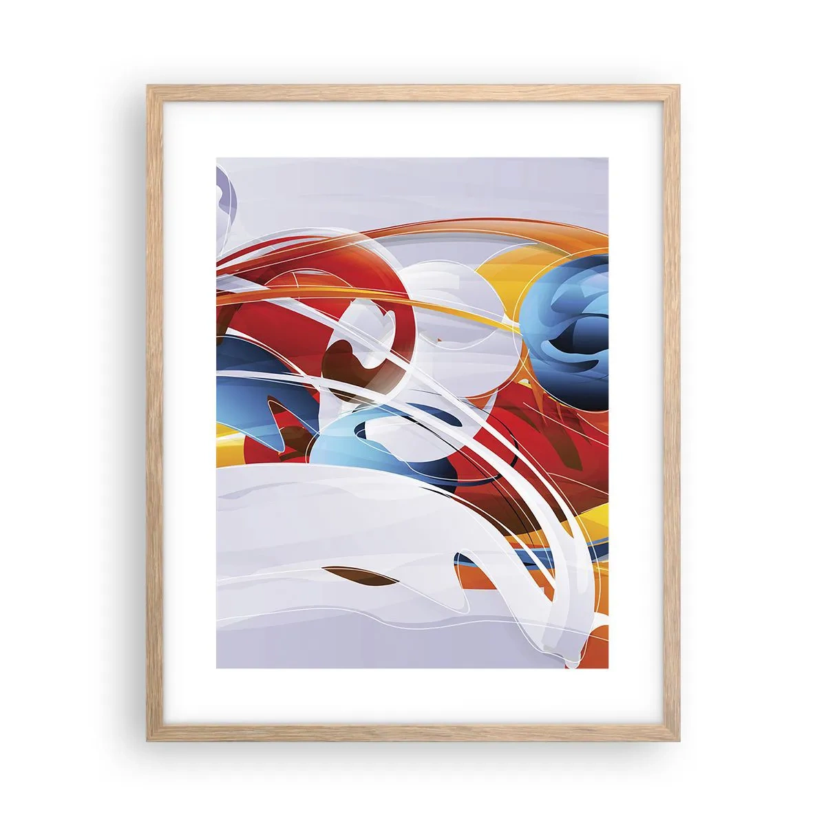 Poster în ramă de stejar deschis - Dansul elementelor - 40x50 cm