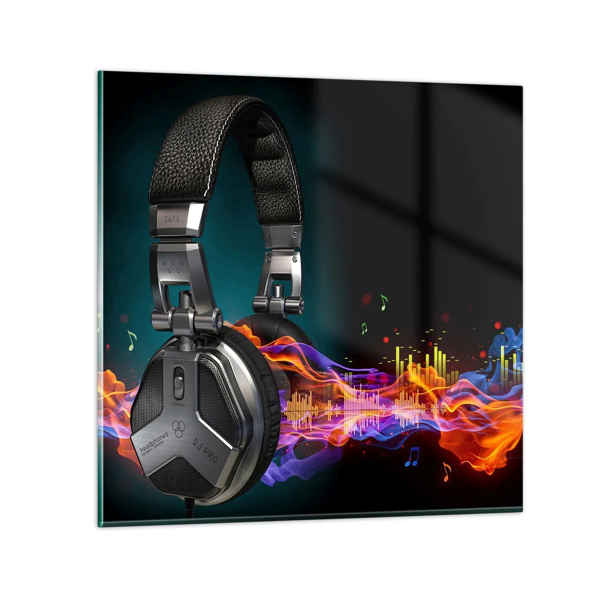 Tablou pe sticlă - În focul muzicii - 40x40 cm