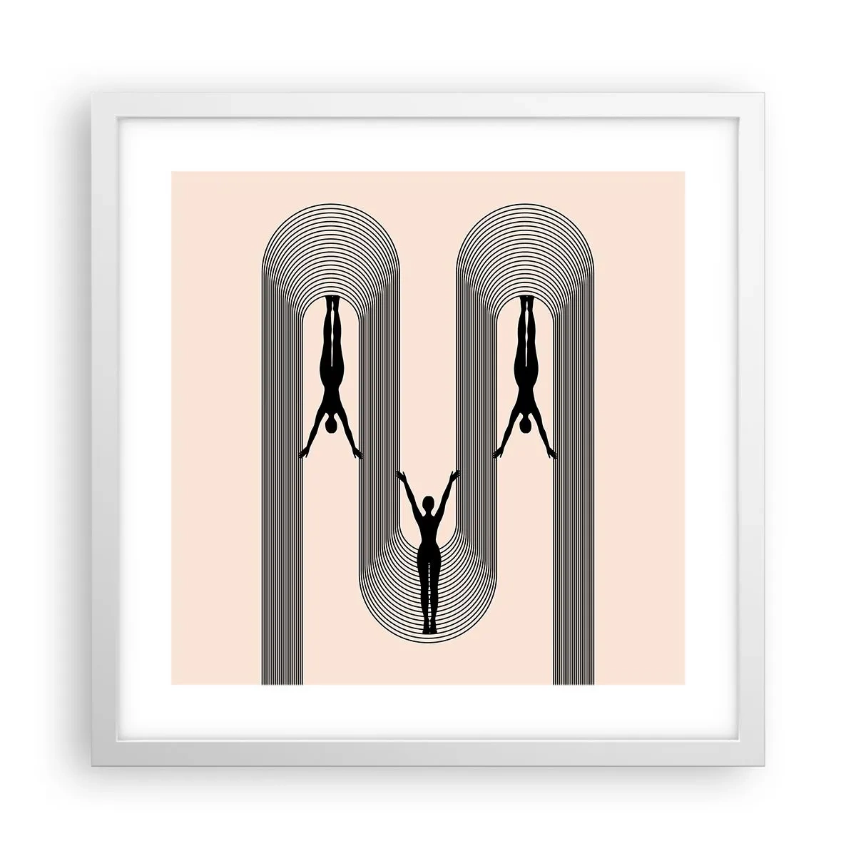 Poster în ramă albă - Cu susul în jos - 40x40 cm