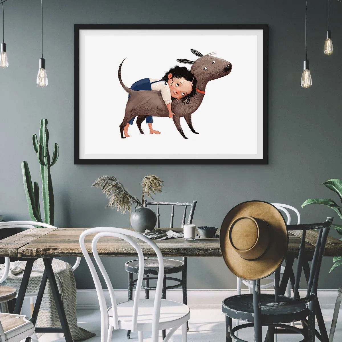 Poster în ramă neagră - Cei mai buni prieteni - 70x50 cm