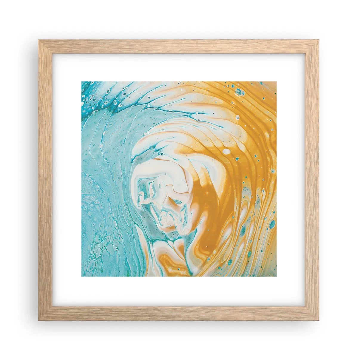 Poster în ramă de stejar deschis - Vârtej de pastel - 30x30 cm