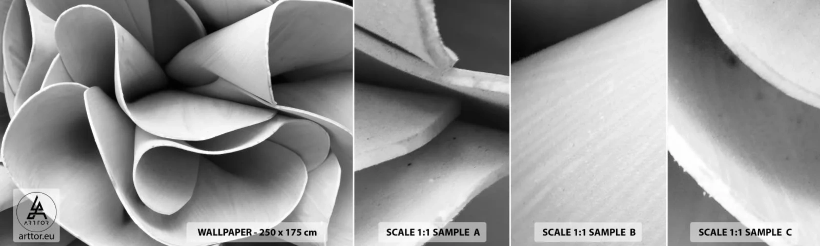 Mostră tapet autocolant Deluxe Sticker - Se întâmplă în spațiu - Abstracția, Bucată, alb-negru - 100x30 cm