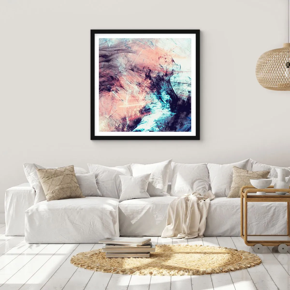 Poster în ramă neagră - Simte vântul - 30x30 cm