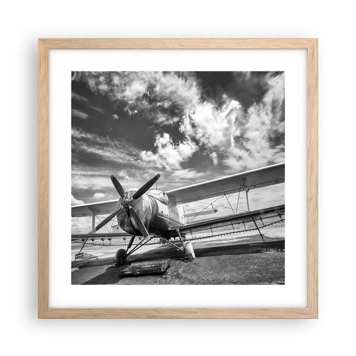 Poster în ramă de stejar deschis - Abia aștept! - 40x40 cm