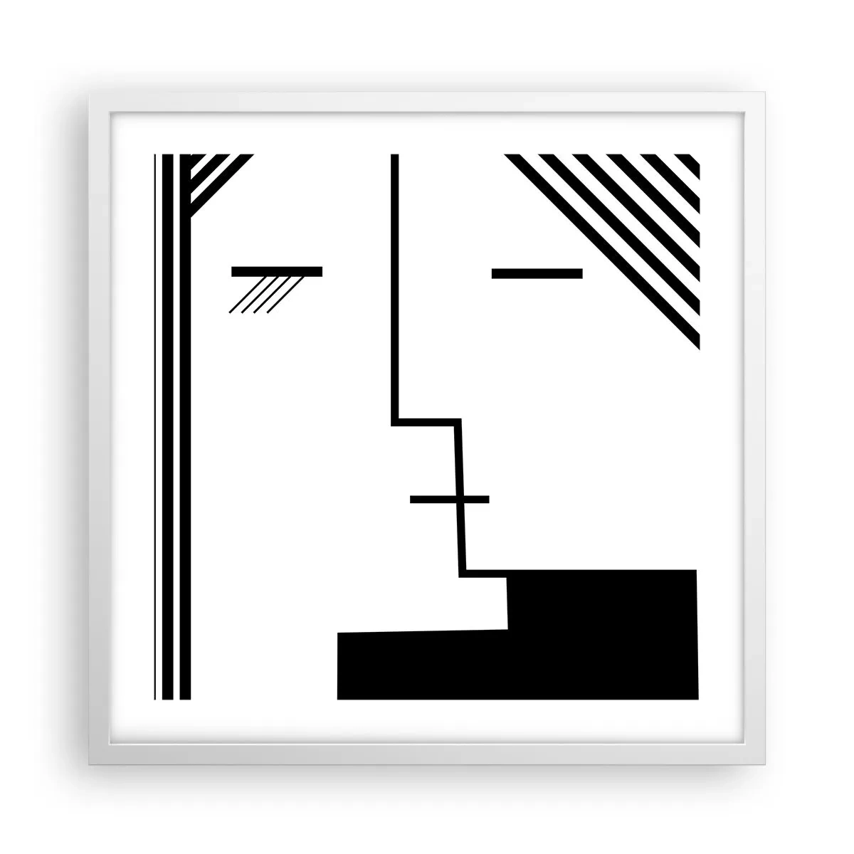 Poster în ramă albă - Doar un sărut - 50x50 cm