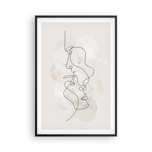 Poster în ramă neagră - Încurcați într-o îmbrățișare - 61x91 cm