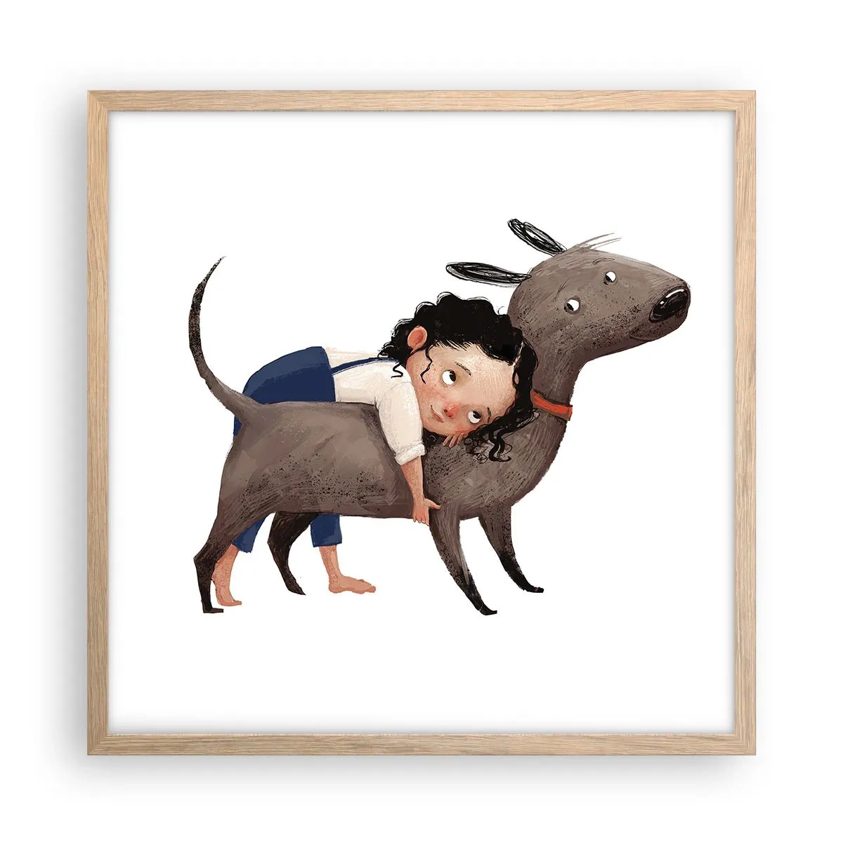 Poster în ramă de stejar deschis - Cei mai buni prieteni - 50x50 cm