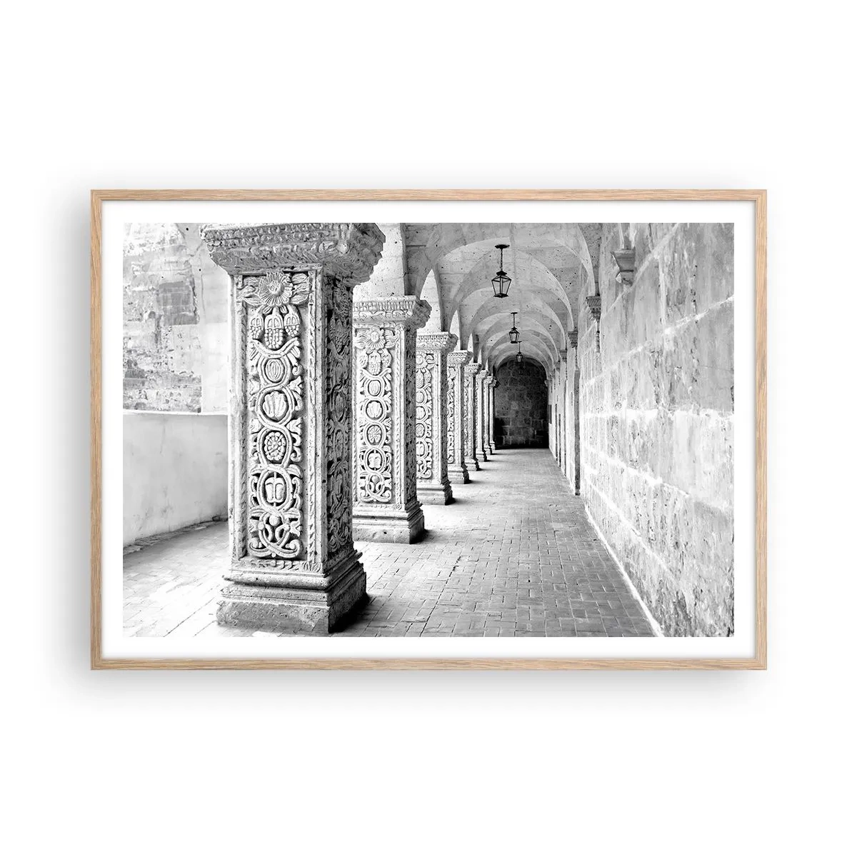 Poster în ramă de stejar deschis - Și încotro…? - 100x70 cm