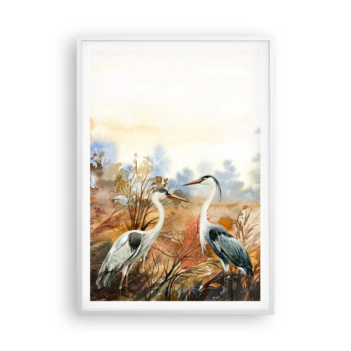 Poster în ramă albă - Încotro în toamnă? - 70x100 cm