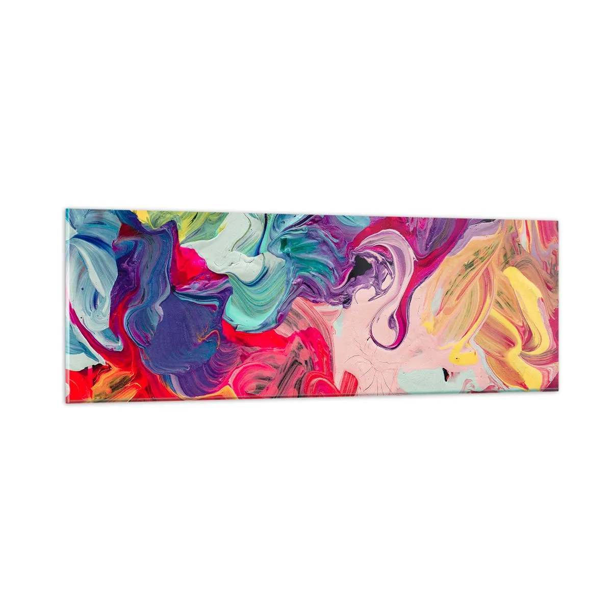 Tablou pe sticlă - Nașterea culorii - 90x30 cm