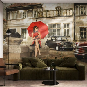 Tapet Premium Sand - O mini-călătorie sentimentală - Femeie, Arhitectură, Mașină - 400x280 cm