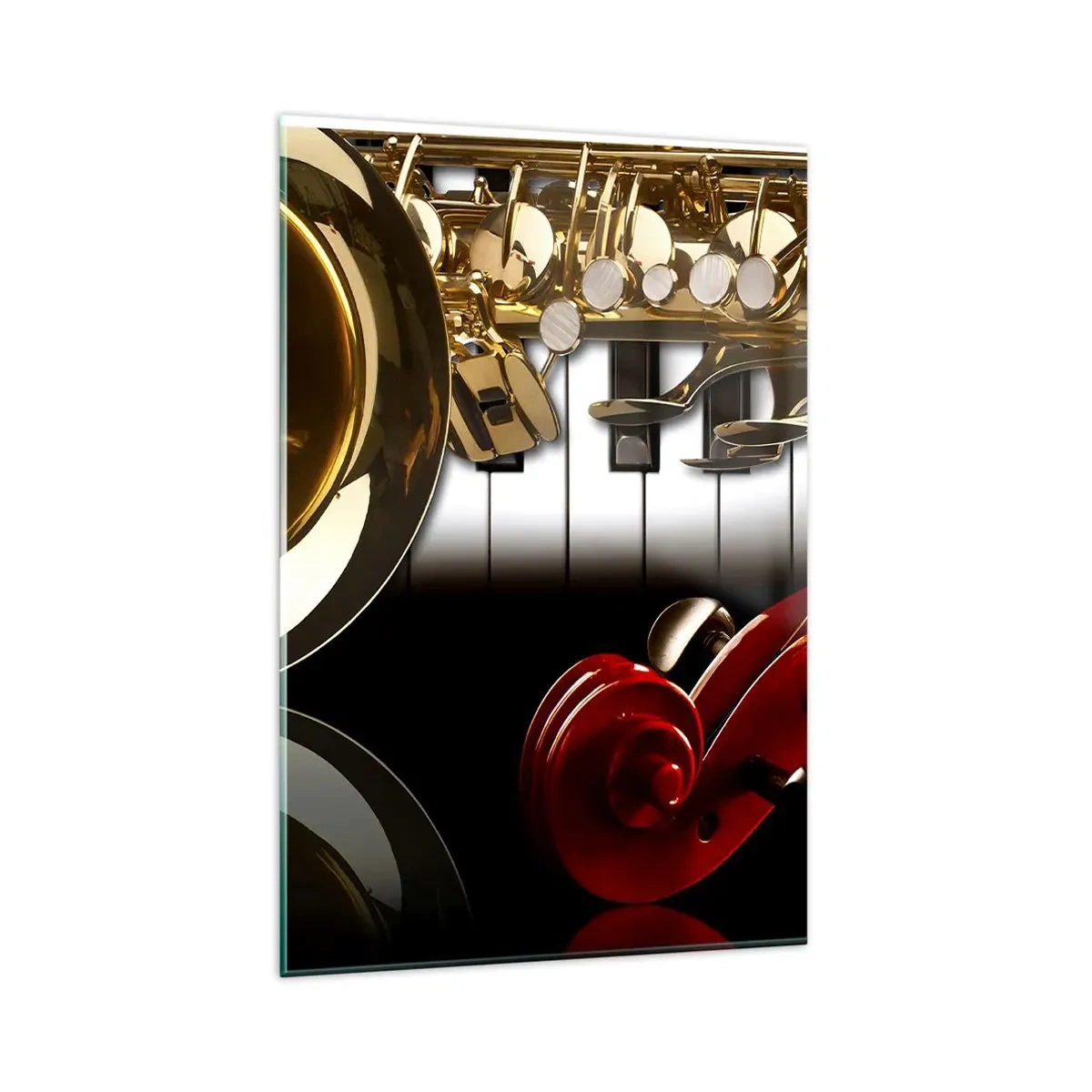 Tablou pe sticlă - Tablă, lemn și fildeș - 80x120 cm