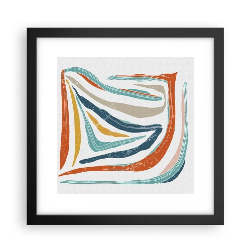 Poster în ramă neagră - Abstracție prietenoasă și zâmbitoare - 30x30 cm