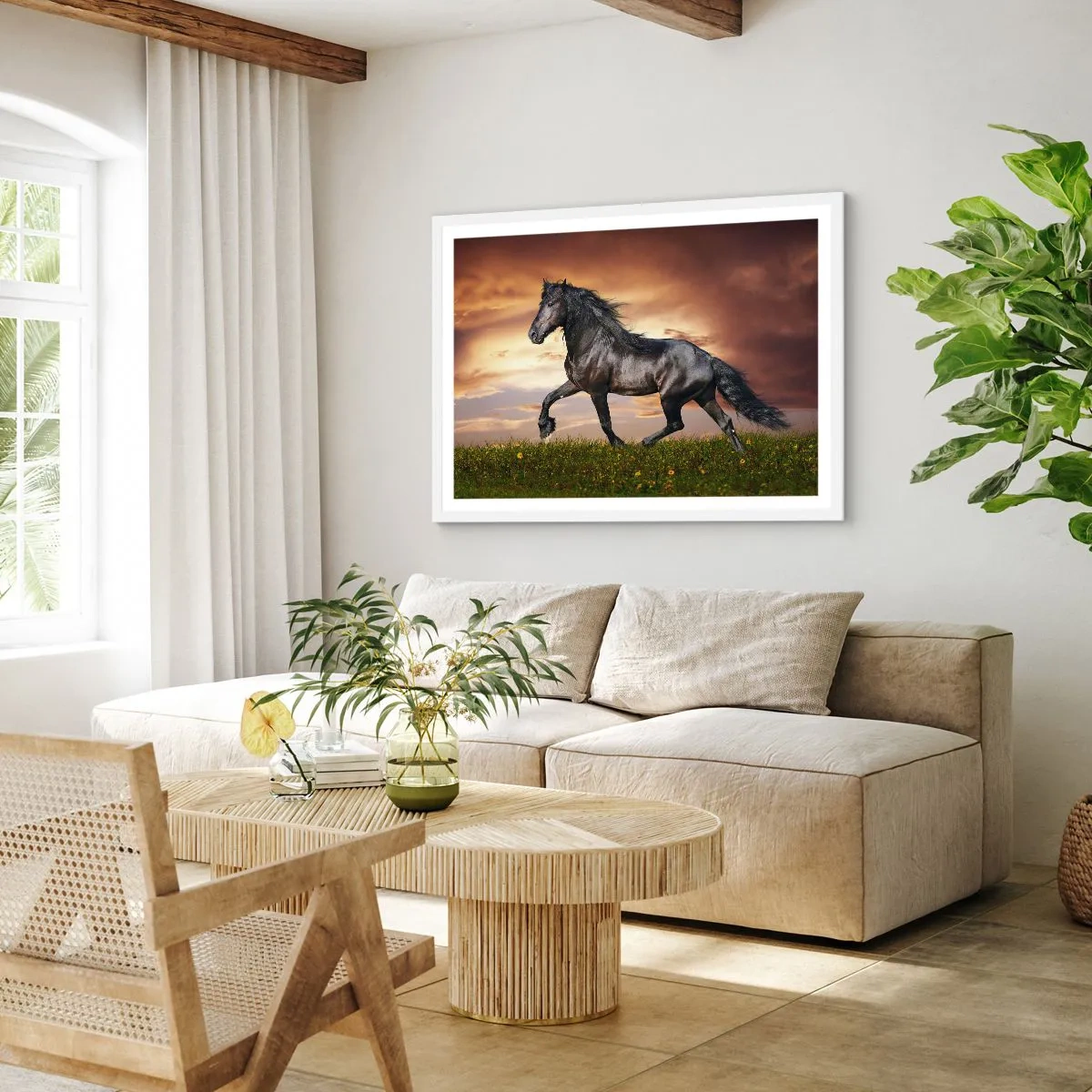 Poster în ramă albă - Prințul negru - 100x70 cm