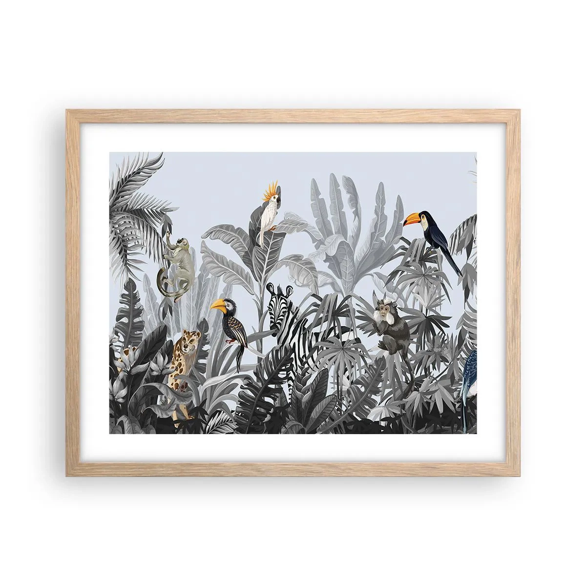 Poster în ramă de stejar deschis - O fabulă africană - 50x40 cm