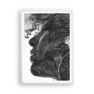 Poster în ramă albă - Încurcată în vise - 70x100 cm