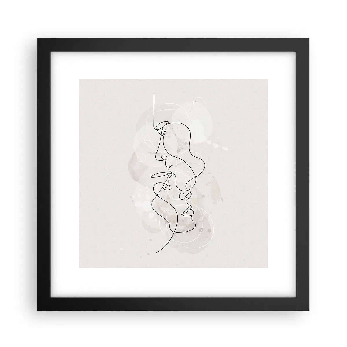 Poster în ramă neagră - Încurcați într-o îmbrățișare - 30x30 cm