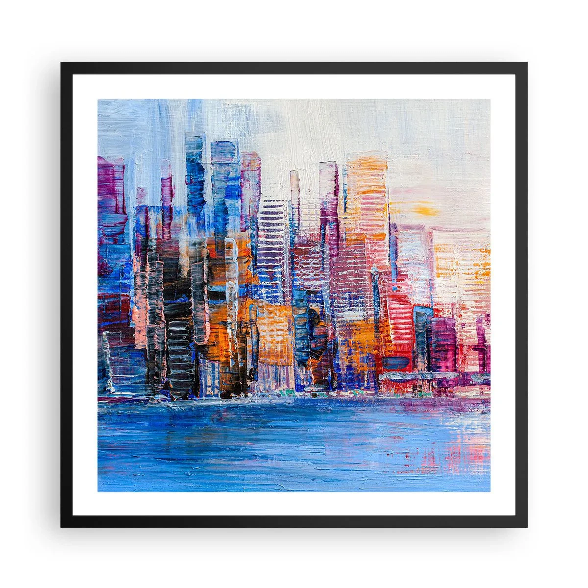 Poster în ramă neagră - O metropolă veselă - 60x60 cm