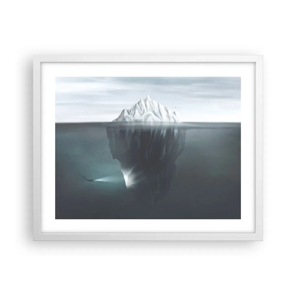Poster în ramă albă - Un mister subacvatic - 50x40 cm