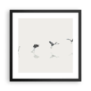 Poster în ramă neagră - Patru pași simpli - 40x40 cm
