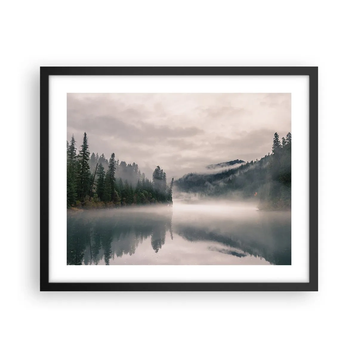 Poster în ramă neagră - În reverie, în ceață - 50x40 cm