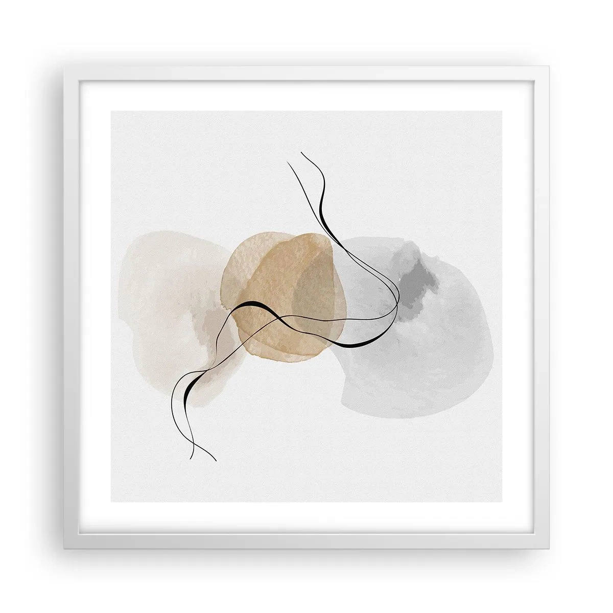 Poster în ramă albă - Mărgele de aer - 50x50 cm