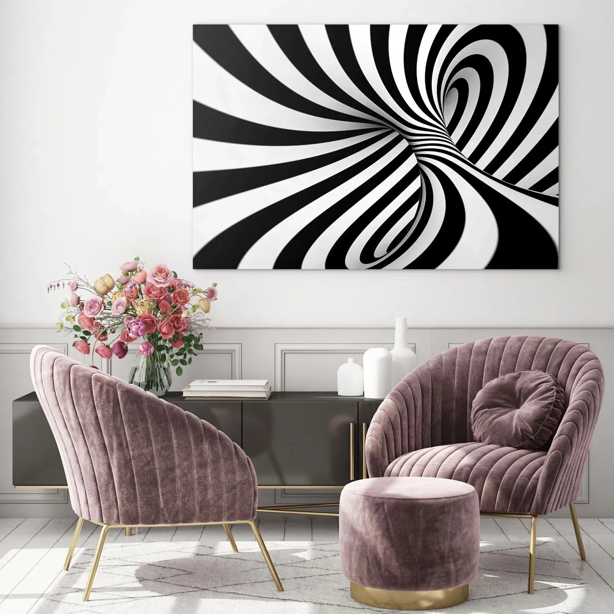 Tablou pe sticlă - Compoziție: spațiul dansator - 120x80 cm
