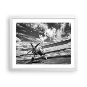 Poster în ramă albă - Abia aștept! - 50x40 cm