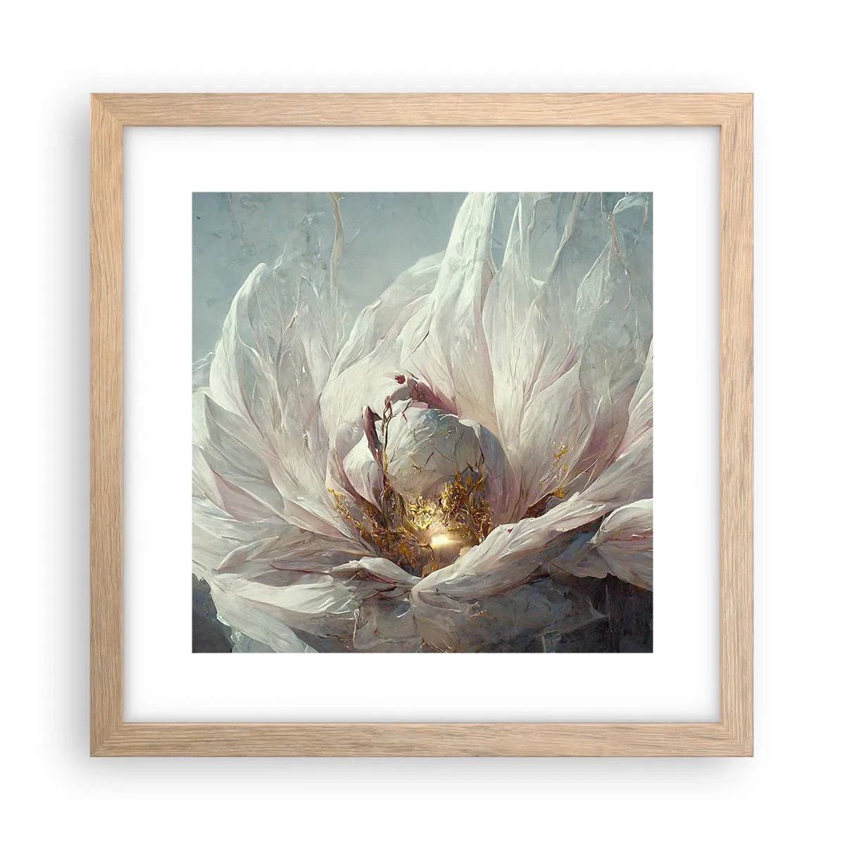 Poster în ramă de stejar deschis - Înflorește o dată la o sută de ani - 30x30 cm