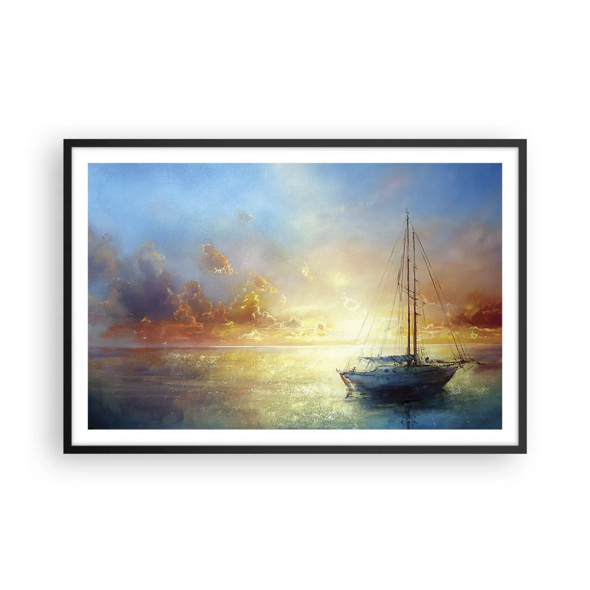 Poster în ramă neagră - Într-un golf de aur - 91x61 cm