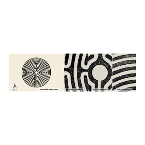 Mostră tapet Premium Sand - Ordine secretă - Labirint, Minimalism, alb-negru - 100x30 cm