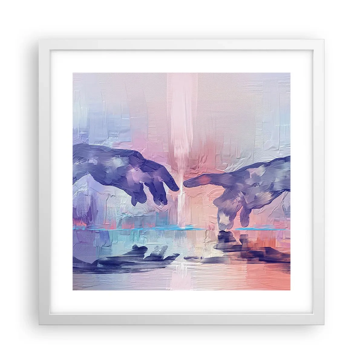 Poster în ramă albă - Scânteia divină a vieții - 40x40 cm