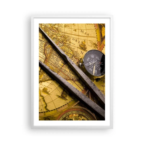 Poster în ramă albă - Unde sunt aceste comori? - 50x70 cm