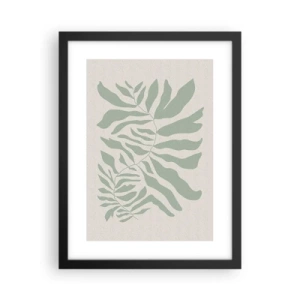 Poster în ramă neagră - Ramura de smarald - 30x40 cm