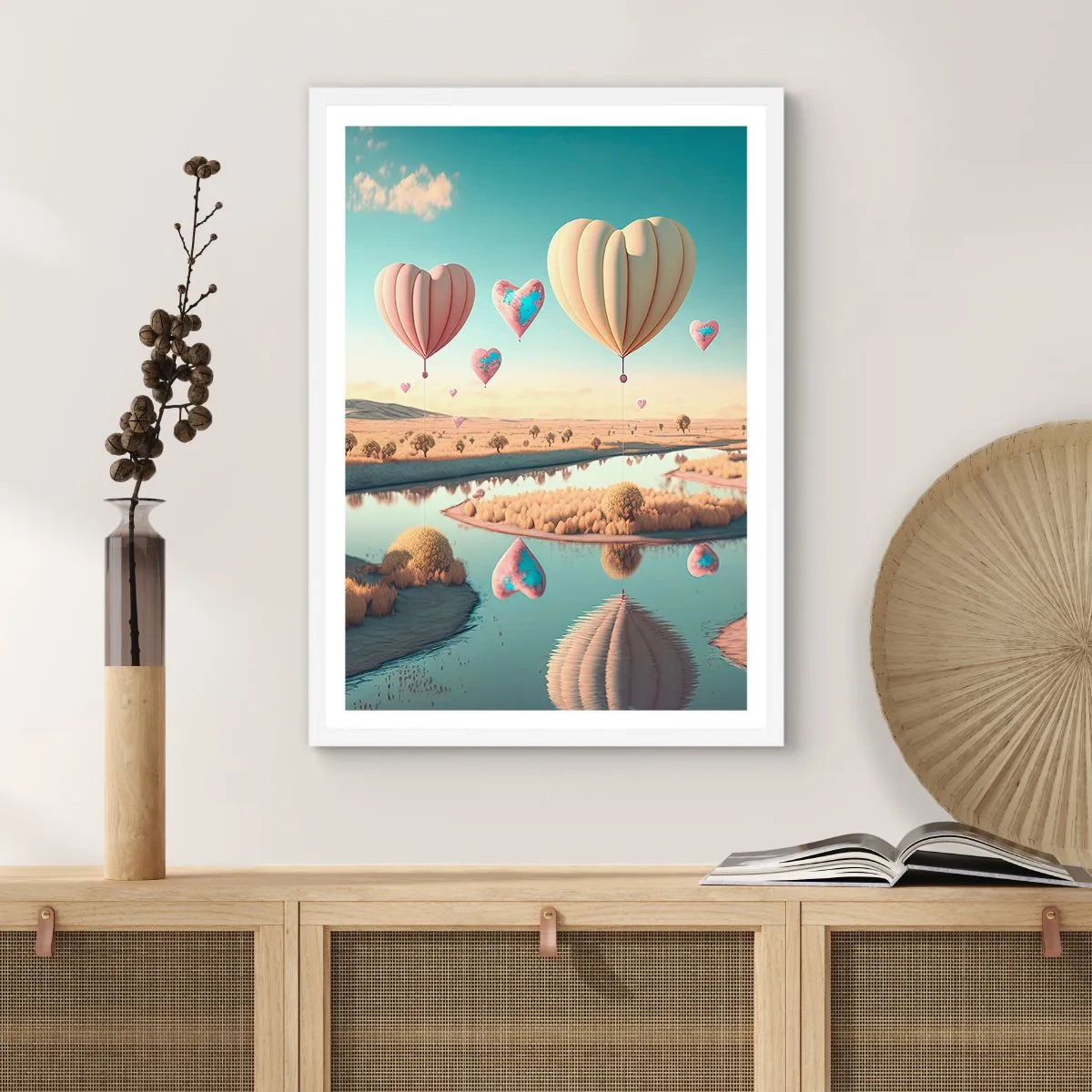 Poster în ramă albă - Iubirea ne înalță - 70x100 cm