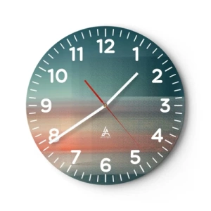 Ceas de perete - Ceas pe sticlă - Abstracție: unde de lumină - 30x30 cm