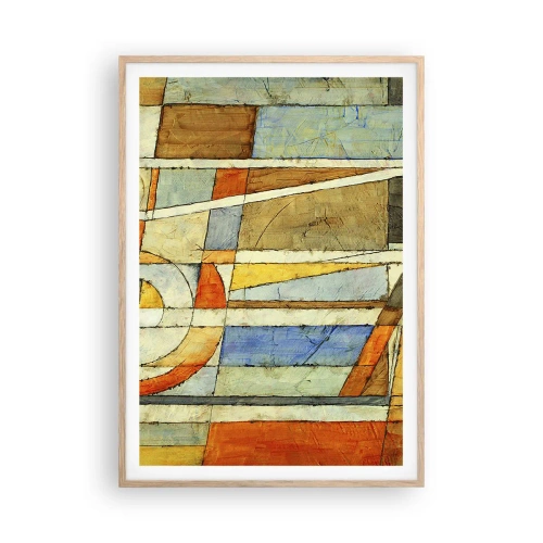 Poster în ramă de stejar deschis - Cubismul în construcție - 70x100 cm