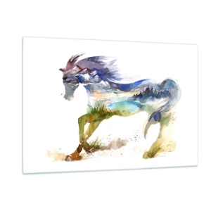 Tablou pe sticlă - De pe pajiște direct spre cer - 120x80 cm