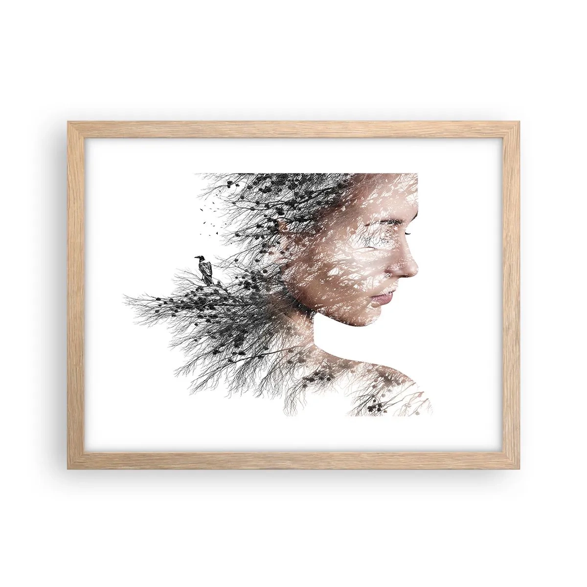 Poster în ramă de stejar deschis - Spiritul pădurii - 40x30 cm