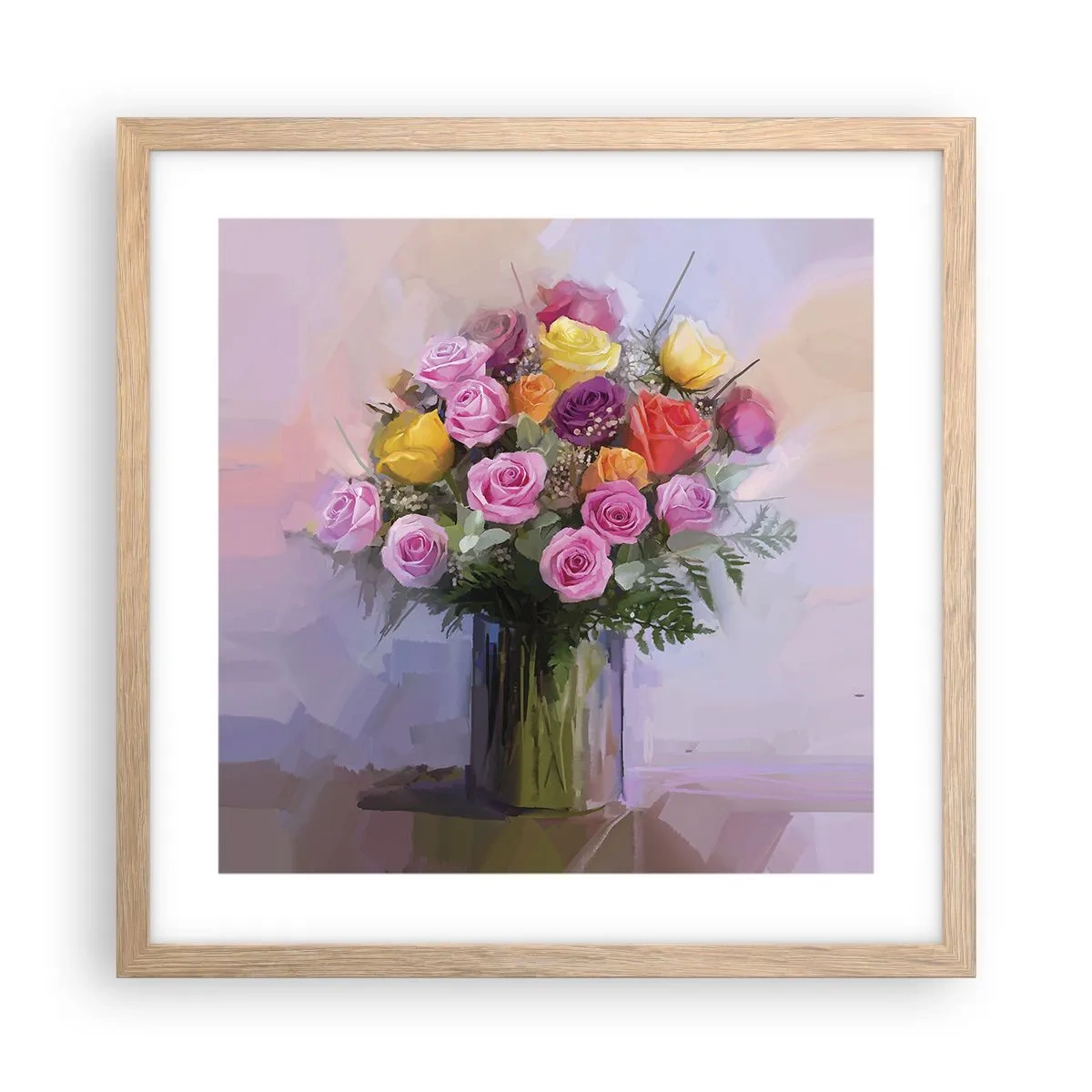 Poster în ramă de stejar deschis - Frumusețe reținută - 40x40 cm