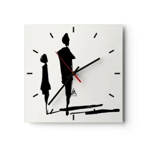 Ceas de perete - Ceas pe sticlă - Cu siguranță împreună? - 30x30 cm