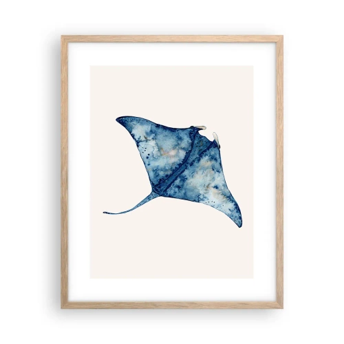 Poster în ramă de stejar deschis - Viața în albastru - 40x50 cm
